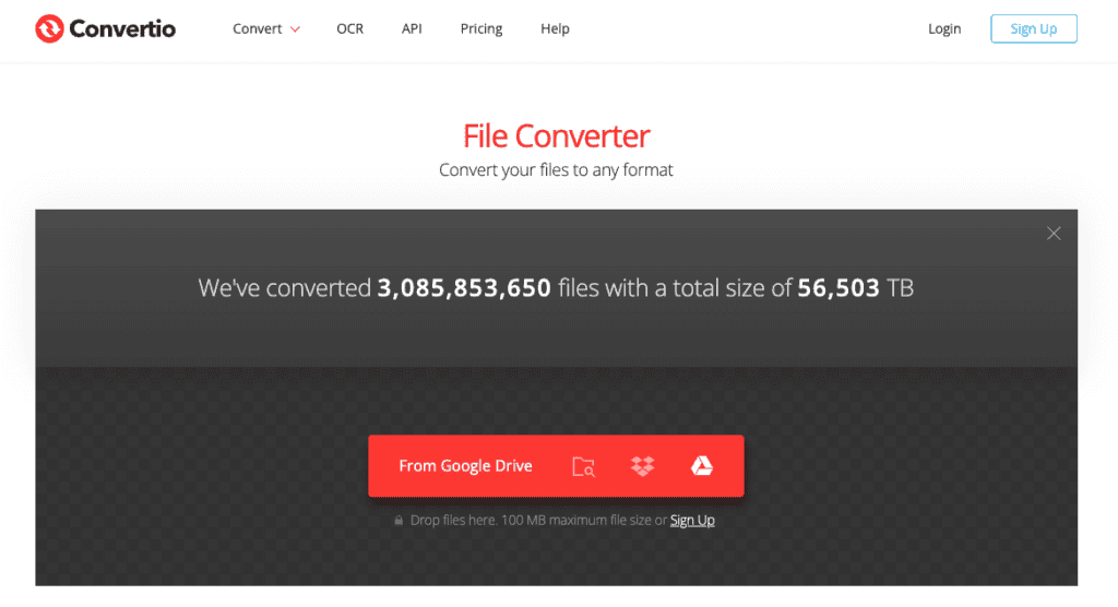 Online file format converter